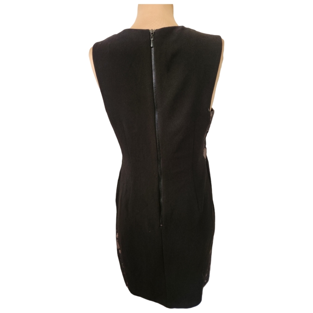 TRINA TURK Black Sleeveless Lace Trim Cocktail Dress - Size 10 - Picture 6 of 10